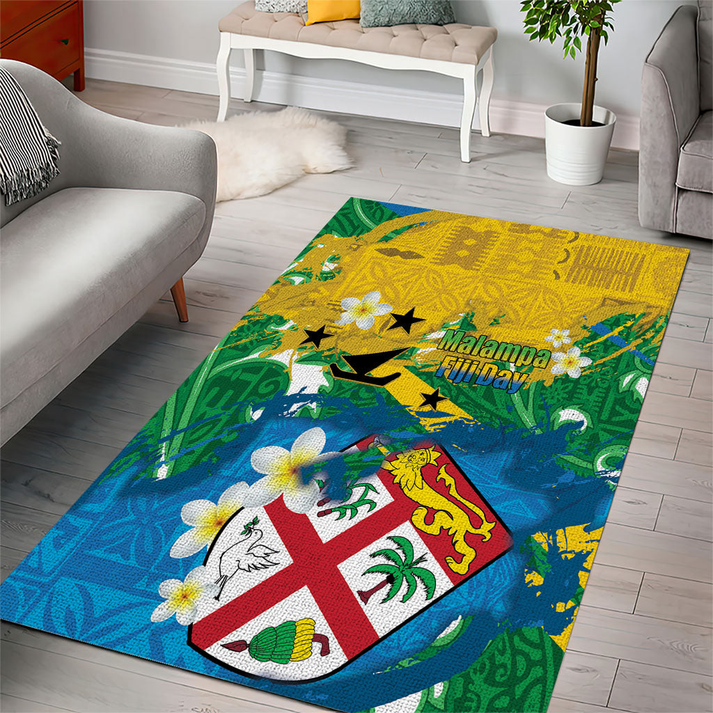 Malampa Fiji Day Area Rug 10 October Together We Grow Grunge Tapa Motifs