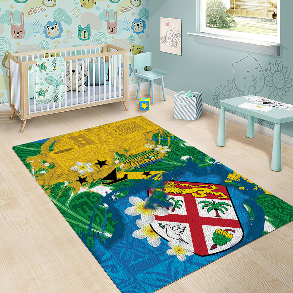Malampa Fiji Day Area Rug 10 October Together We Grow Grunge Tapa Motifs