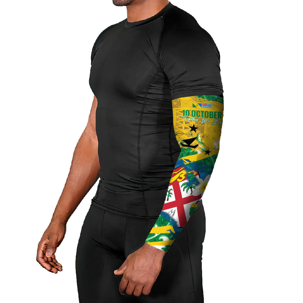 Malampa Fiji Day Arm Sleeves 10 October Together We Grow Grunge Tapa Motifs
