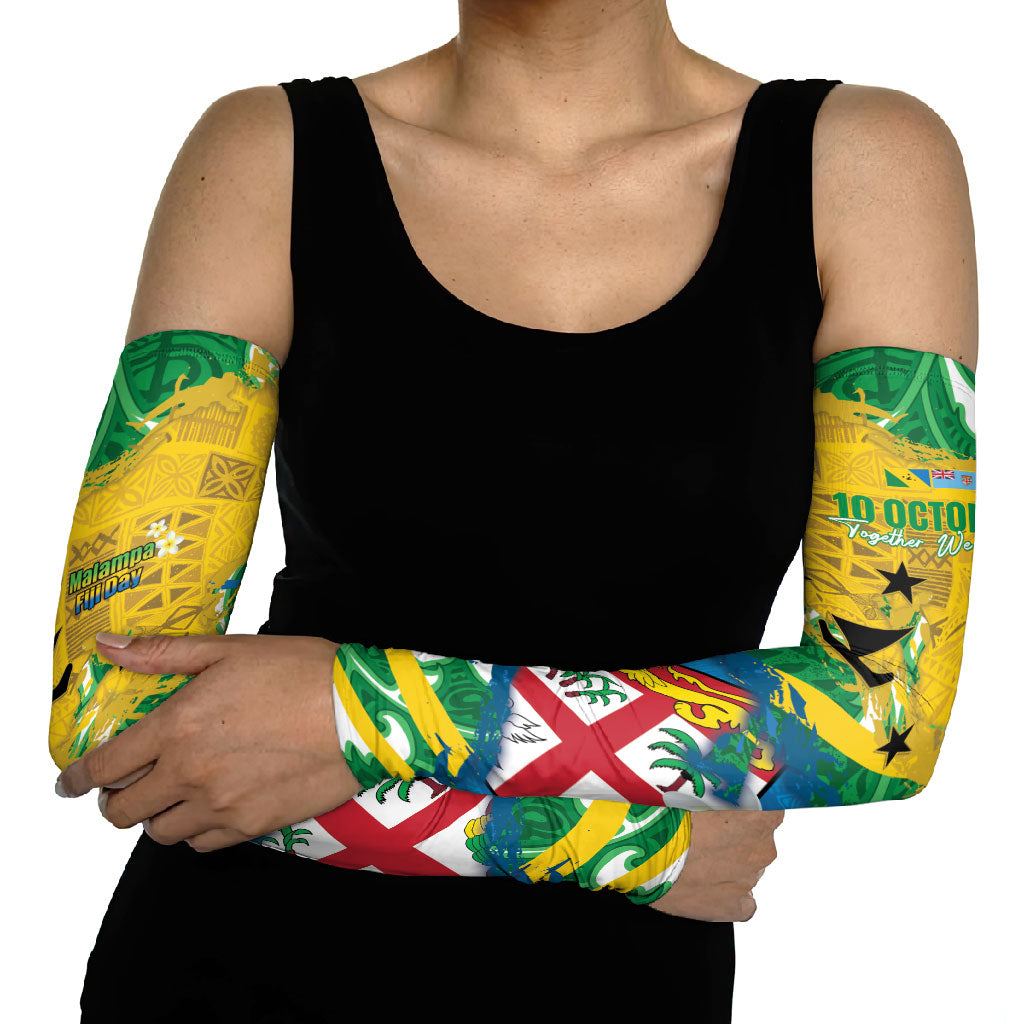 Malampa Fiji Day Arm Sleeves 10 October Together We Grow Grunge Tapa Motifs