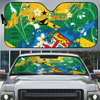 Malampa Fiji Day Auto Sun Shade 10 October Together We Grow Grunge Tapa Motifs