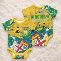 Malampa Fiji Day Baby Onesie 10 October Together We Grow Grunge Tapa Motifs