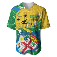 Malampa Fiji Day Baseball Jersey 10 October Together We Grow Grunge Tapa Motifs