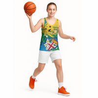Malampa Fiji Day Basketball Jersey 10 October Together We Grow Grunge Tapa Motifs