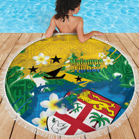 Malampa Fiji Day Beach Blanket 10 October Together We Grow Grunge Tapa Motifs