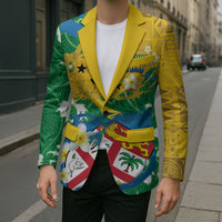 Malampa Fiji Day Blazer 10 October Together We Grow Grunge Tapa Motifs