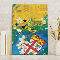 Malampa Fiji Day Canvas Wall Art 10 October Together We Grow Grunge Tapa Motifs