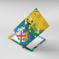 Malampa Fiji Day Canvas Wall Art 10 October Together We Grow Grunge Tapa Motifs