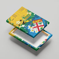Malampa Fiji Day Canvas Wall Art 10 October Together We Grow Grunge Tapa Motifs