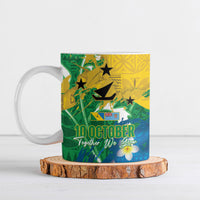 Malampa Fiji Day Ceramic Mug 10 October Together We Grow Grunge Tapa Motifs