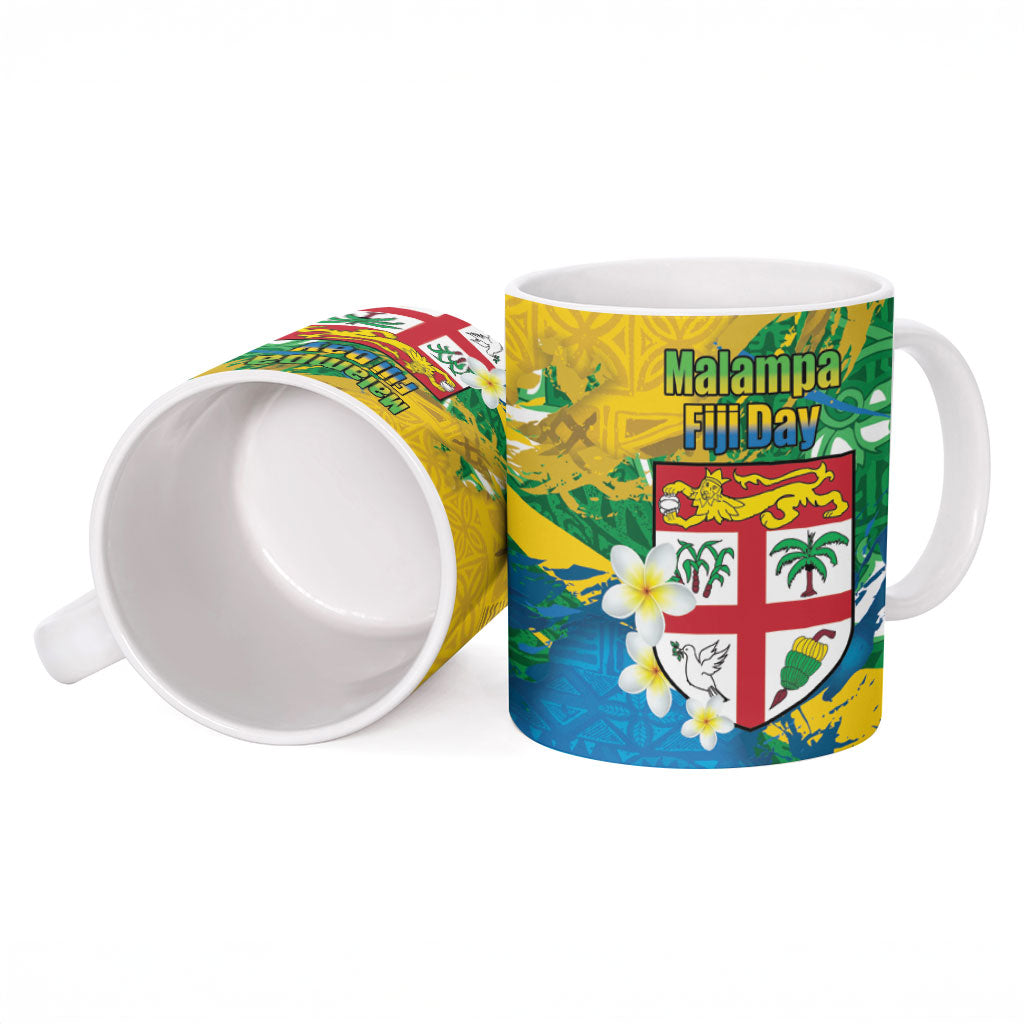 Malampa Fiji Day Ceramic Mug 10 October Together We Grow Grunge Tapa Motifs
