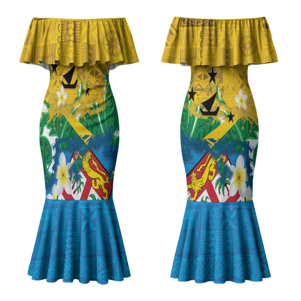 Malampa Fiji Day Couples Matching Mermaid Dress and Hawaiian Shirt 10 October Together We Grow Grunge Tapa Motifs