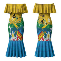 Malampa Fiji Day Couples Matching Mermaid Dress and Hawaiian Shirt 10 October Together We Grow Grunge Tapa Motifs