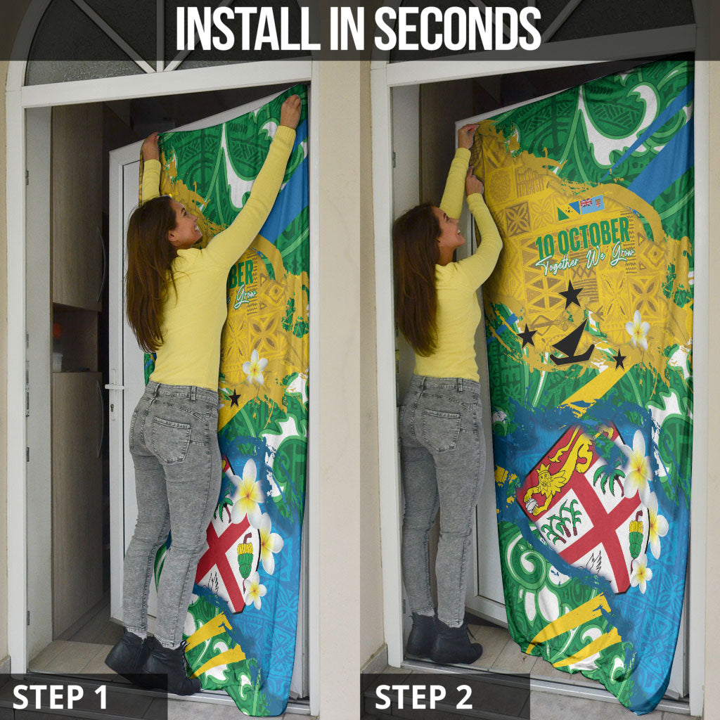 Malampa Fiji Day Door Cover 10 October Together We Grow Grunge Tapa Motifs