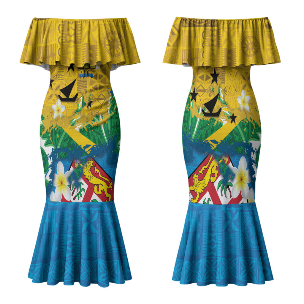 Malampa Fiji Day Family Matching Mermaid Dress and Hawaiian Shirt 10 October Together We Grow Grunge Tapa Motifs