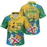 Malampa Fiji Day Family Matching Mermaid Dress and Hawaiian Shirt 10 October Together We Grow Grunge Tapa Motifs