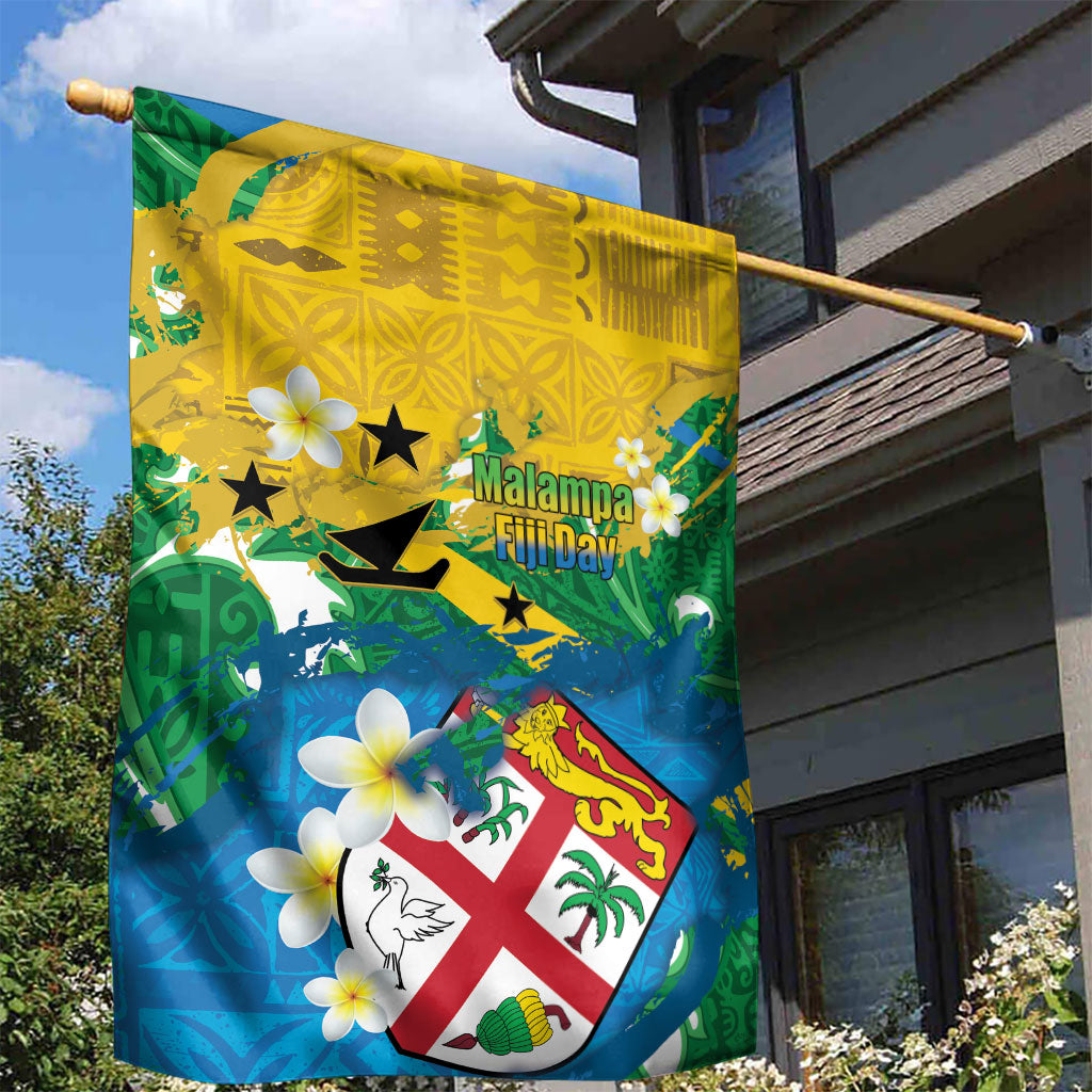 Malampa Fiji Day Garden Flag 10 October Together We Grow Grunge Tapa Motifs