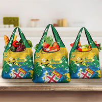 Malampa Fiji Day Grocery Bag 10 October Together We Grow Grunge Tapa Motifs
