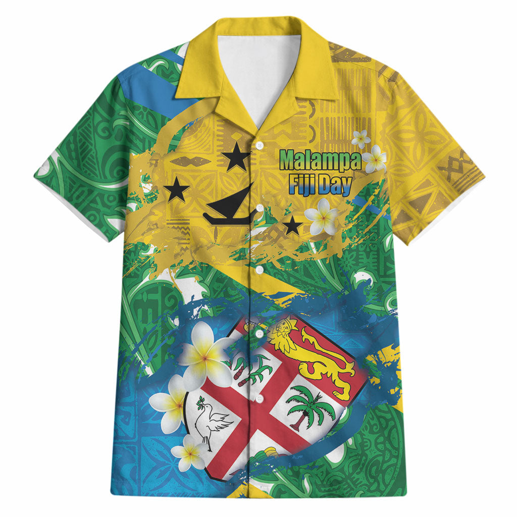 Malampa Fiji Day Hawaiian Shirt 10 October Together We Grow Grunge Tapa Motifs