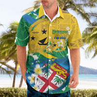 Malampa Fiji Day Hawaiian Shirt 10 October Together We Grow Grunge Tapa Motifs