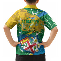 Malampa Fiji Day Hawaiian Shirt 10 October Together We Grow Grunge Tapa Motifs