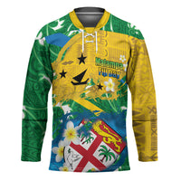 Malampa Fiji Day Hockey Jersey 10 October Together We Grow Grunge Tapa Motifs