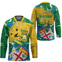 Malampa Fiji Day Hockey Jersey 10 October Together We Grow Grunge Tapa Motifs