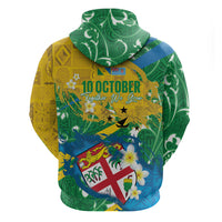 Malampa Fiji Day Hoodie 10 October Together We Grow Grunge Tapa Motifs
