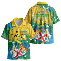 Malampa Fiji Day Kid Hawaiian Shirt 10 October Together We Grow Grunge Tapa Motifs