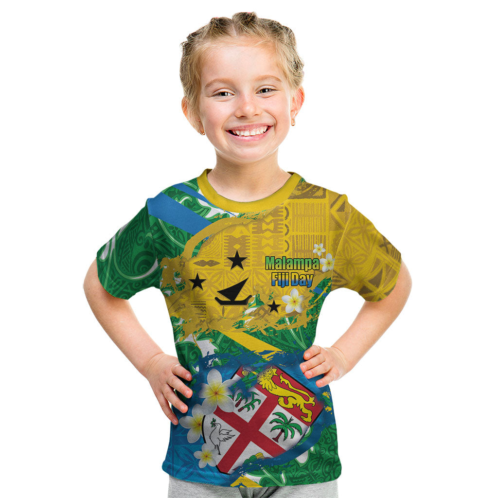 Malampa Fiji Day Kid T Shirt 10 October Together We Grow Grunge Tapa Motifs