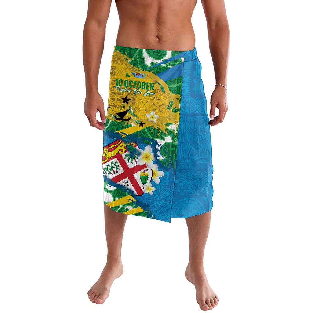 Malampa Fiji Day Lavalava 10 October Together We Grow Grunge Tapa Motifs LT14 Multicolor - Polynesian Pride