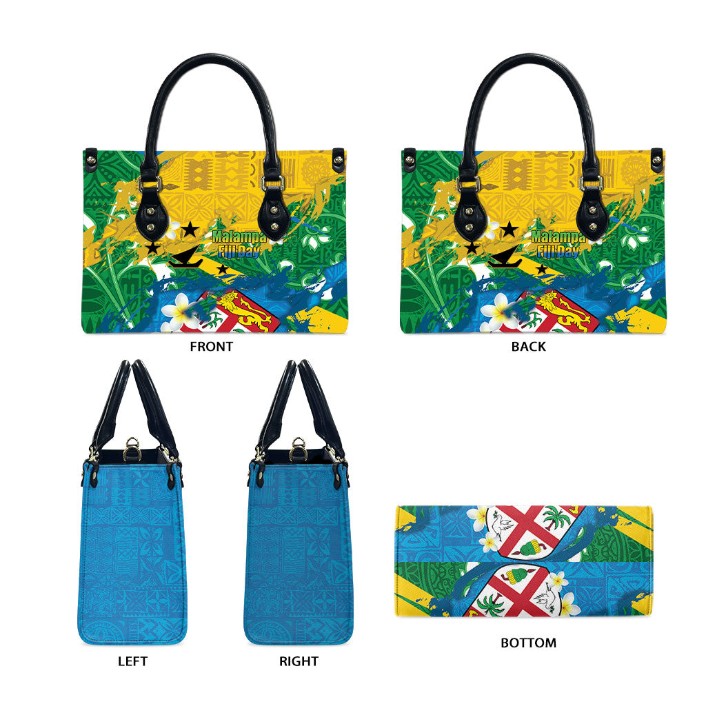 Malampa Fiji Day Leather Bag 10 October Together We Grow Grunge Tapa Motifs