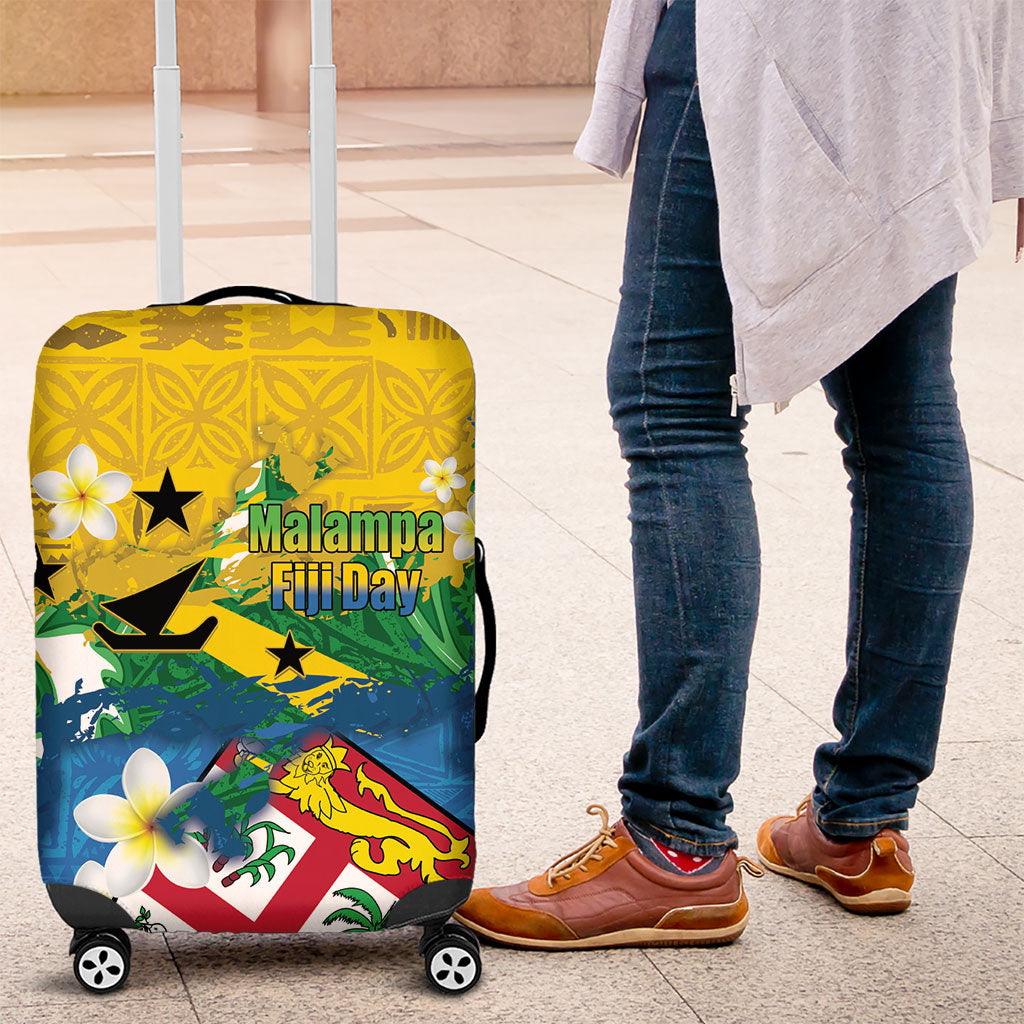 Malampa Fiji Day Luggage Cover 10 October Together We Grow Grunge Tapa Motifs