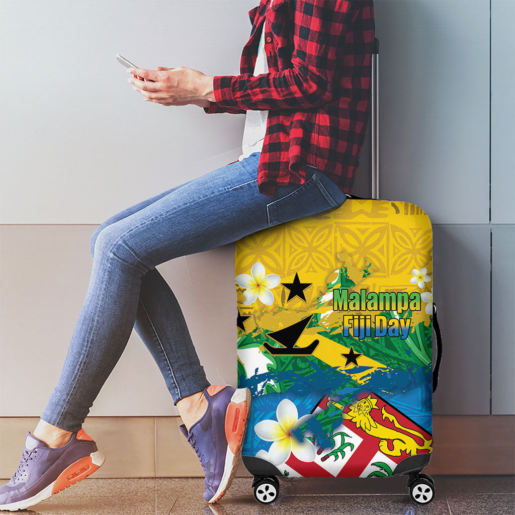Malampa Fiji Day Luggage Cover 10 October Together We Grow Grunge Tapa Motifs