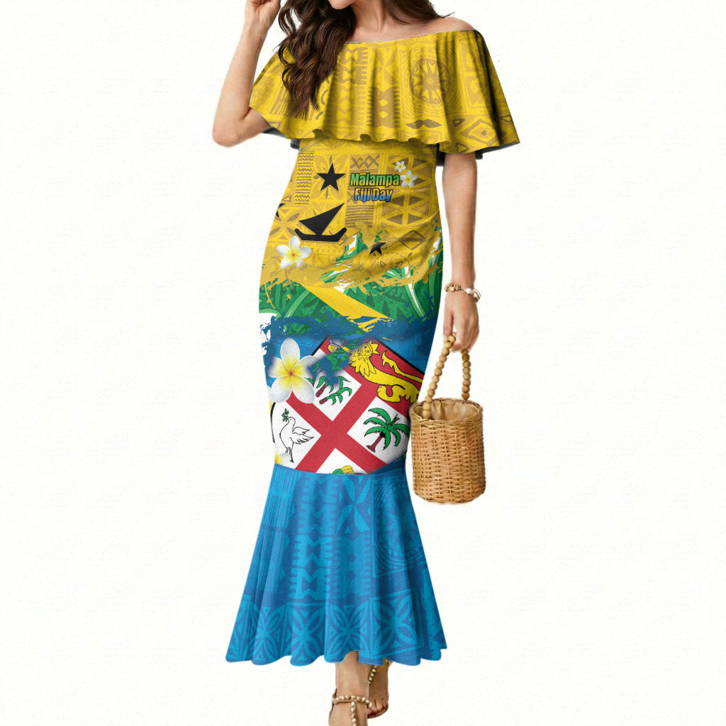 Malampa Fiji Day Mermaid Dress 10 October Together We Grow Grunge Tapa Motifs