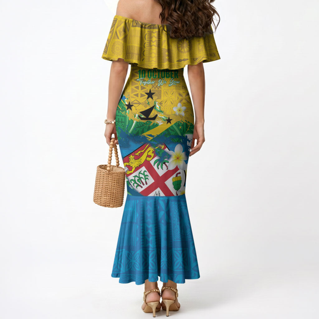 Malampa Fiji Day Mermaid Dress 10 October Together We Grow Grunge Tapa Motifs