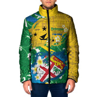 Malampa Fiji Day Padded Jacket 10 October Together We Grow Grunge Tapa Motifs