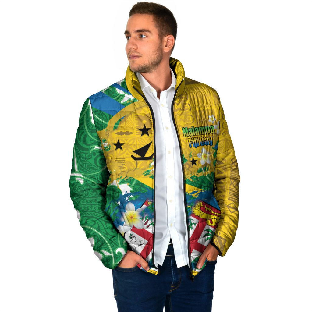 Malampa Fiji Day Padded Jacket 10 October Together We Grow Grunge Tapa Motifs