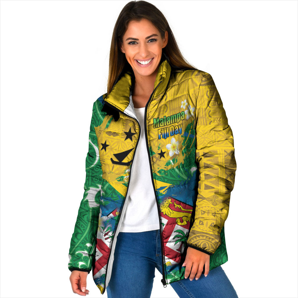 Malampa Fiji Day Padded Jacket 10 October Together We Grow Grunge Tapa Motifs