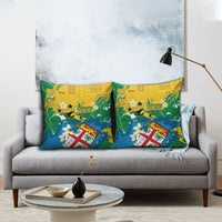 Malampa Fiji Day Pillow Cover 10 October Together We Grow Grunge Tapa Motifs