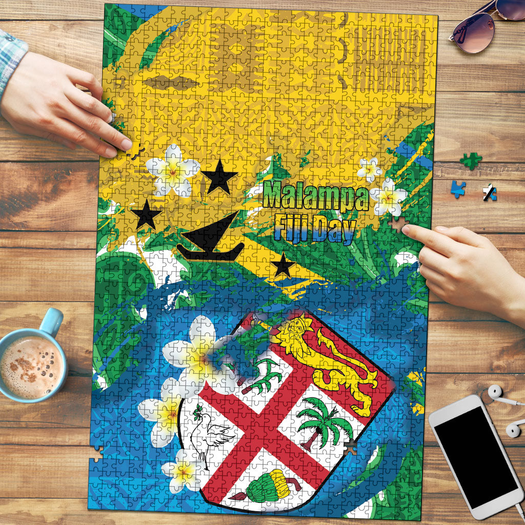 Malampa Fiji Day Puzzle 10 October Together We Grow Grunge Tapa Motifs