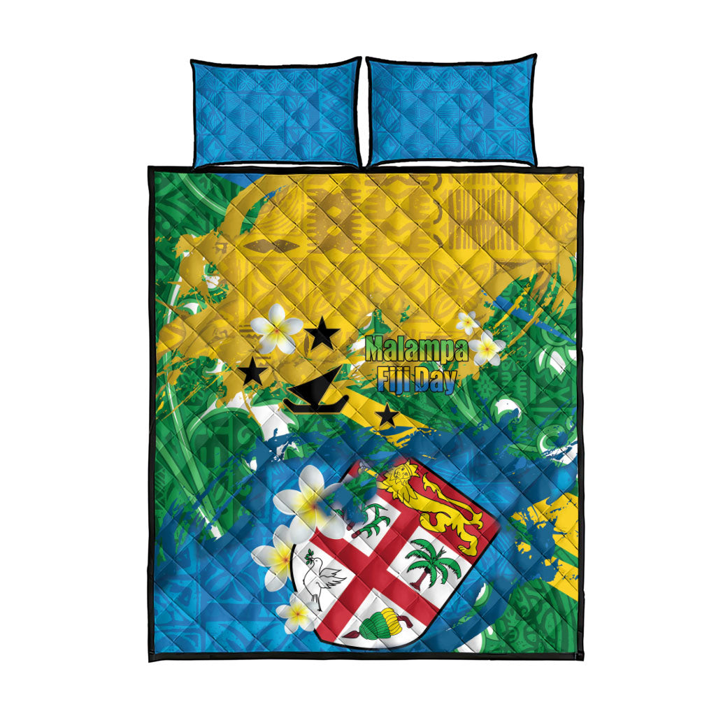 Malampa Fiji Day Quilt Bed Set 10 October Together We Grow Grunge Tapa Motifs