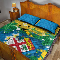 Malampa Fiji Day Quilt Bed Set 10 October Together We Grow Grunge Tapa Motifs