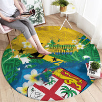 Malampa Fiji Day Round Carpet 10 October Together We Grow Grunge Tapa Motifs