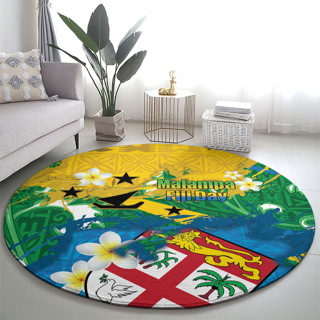 Malampa Fiji Day Round Carpet 10 October Together We Grow Grunge Tapa Motifs