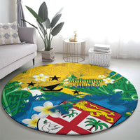 Malampa Fiji Day Round Carpet 10 October Together We Grow Grunge Tapa Motifs