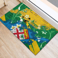 Malampa Fiji Day Rubber Doormat 10 October Together We Grow Grunge Tapa Motifs