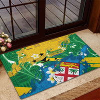 Malampa Fiji Day Rubber Doormat 10 October Together We Grow Grunge Tapa Motifs
