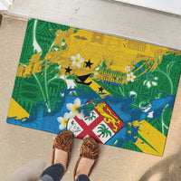 Malampa Fiji Day Rubber Doormat 10 October Together We Grow Grunge Tapa Motifs