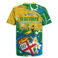 Malampa Fiji Day Rugby Jersey 10 October Together We Grow Grunge Tapa Motifs